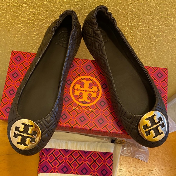 NIB Tory Burch Quilted Minnie Ballet Travel Flats - Picture 9 of 16